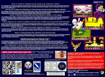 Lemmings 2 - The Tribes (Europe) box cover back